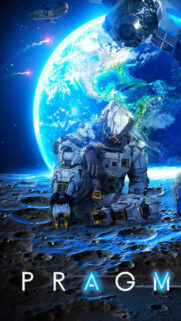Futuristic Astronaut on Lunar Surface Mobile Wallpaper
