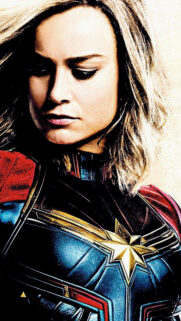 Captain Marvel Cinematic Close Up Mobile Wallpaper