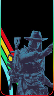 Cyberpunk Gunslinger Action Style Mobile Wallpaper