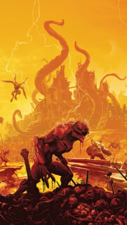 Fiery Demon Wasteland Mobile Wallpaper