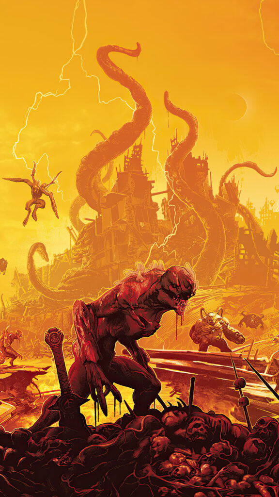 Fiery Demon Wasteland Mobile Wallpaper
