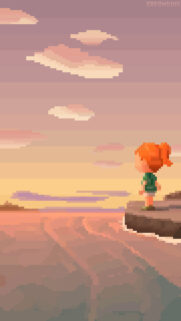 Pixel Art Sunset Landscape Mobile Wallpaper