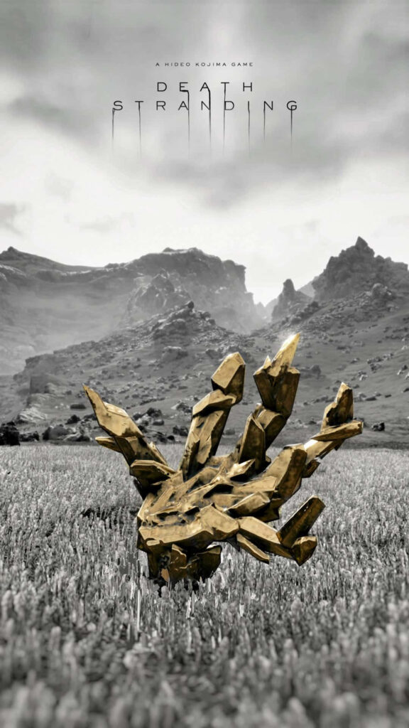 Golden Crystal Hand Death Stranding Mobile Wallpaper