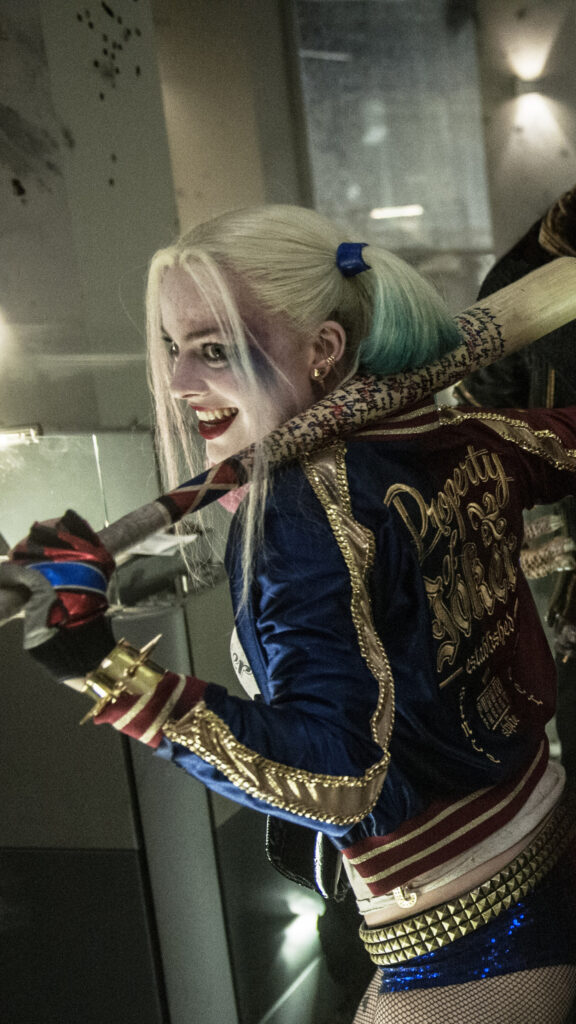 Harley Quinn Action Pose Mobile Wallpaper