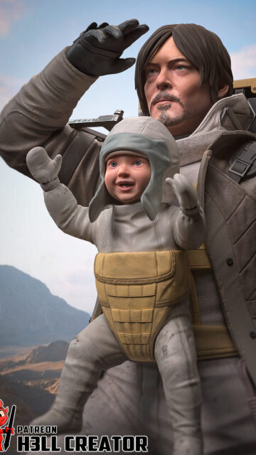 Death Stranding Sam and BB Portrait Mobile Wallpaper