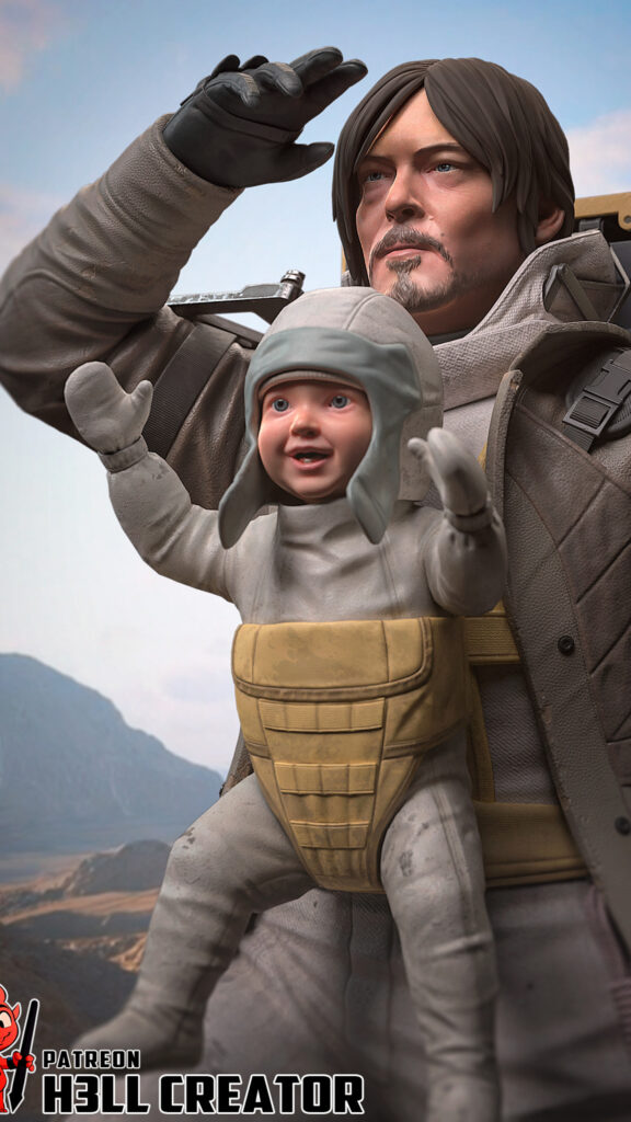 Death Stranding Sam and BB Portrait Mobile Wallpaper