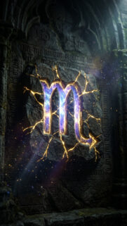 Mystical Scorpio Zodiac Sign Glowing Dark Water Aesthetic Wallpaper