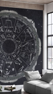 Celestial Zodiac Star Chart Wheel Decor for Astrology Lovers Wallpaper