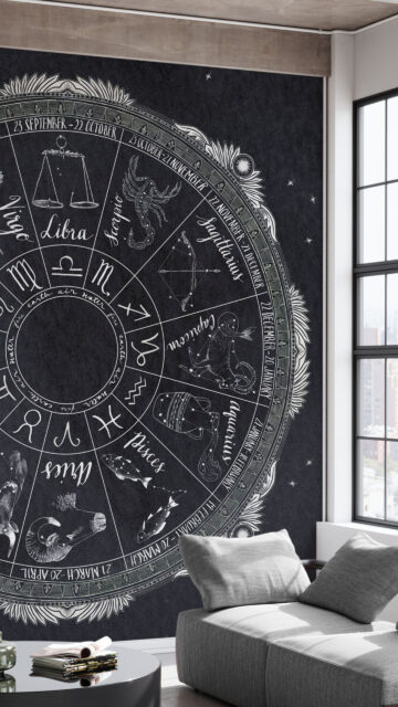 Celestial Zodiac Star Chart Wheel Decor for Astrology Lovers Wallpaper