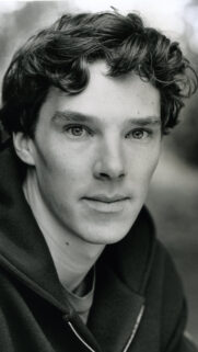Young Benedict Cumberbatch Monochrome Portrait Mobile Wallpaper