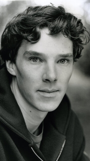 Young Benedict Cumberbatch Monochrome Portrait Mobile Wallpaper