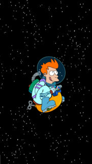 Philip J Fry Space Travel Minimalist Mobile Wallpaper