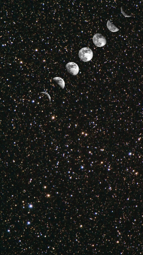 Stellar Moon Phase Spiritual Energy Alignment iPhone Wallpaper