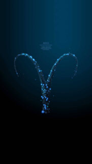 Aries Zodiac Constellation Neon Art: Fiery Passion and Leadership Wallpaper