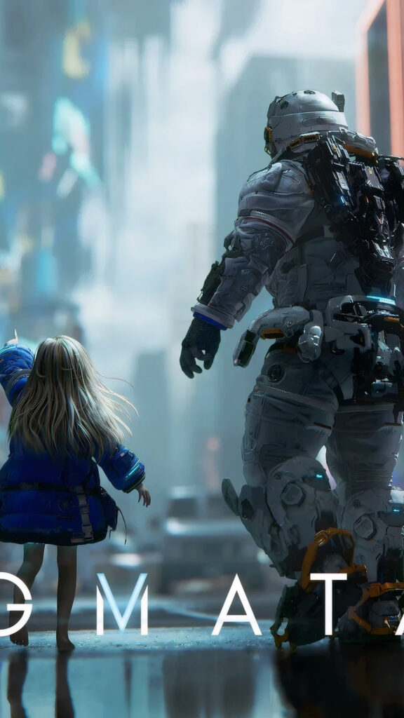 Pragmata Futuristic Astronaut and Girl Mobile Wallpaper