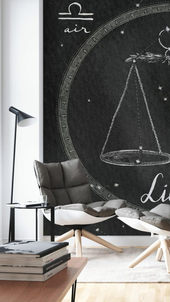 Libra Zodiac Sign Air Element Astrology Scales Artistic Wallpaper
