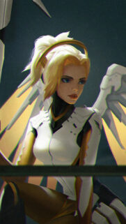 Mercy Overwatch Hero Digital Art Mobile Wallpaper