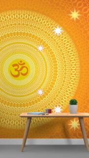 Om Mandala Spiritual Energy and Sacred Geometry Design Wallpaper