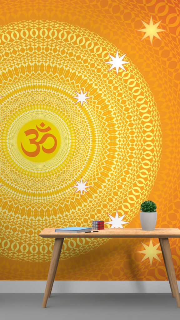 Om Mandala Spiritual Energy and Sacred Geometry Design Wallpaper