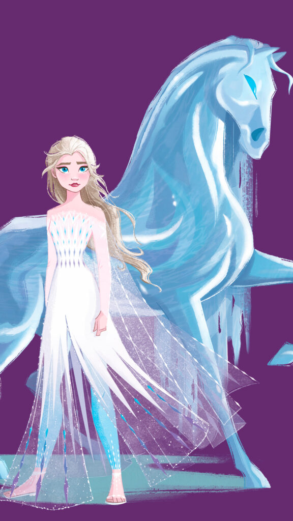 Elsa and the Nokk Frozen 2 Inspired Mobile Wallpaper