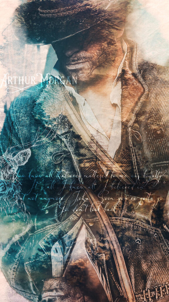 Arthur Morgan Double Exposure Mobile Wallpaper
