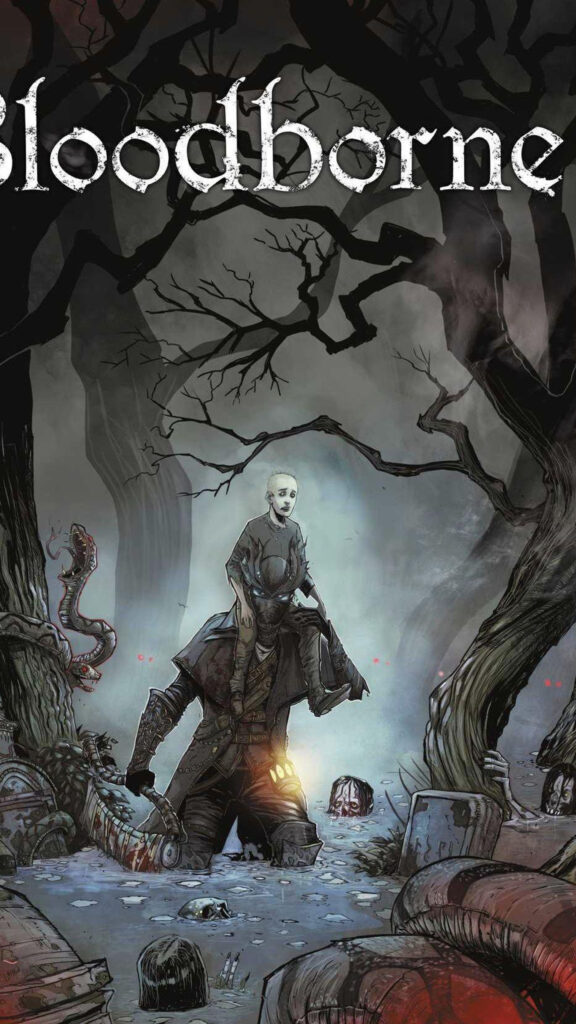 Hunter and Child in Foggy Swamp Mobile Wallpaper
