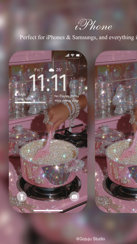 Abundance Energy Aesthetic: Pearl and Diamond Luxury Manifestation Wallpaper