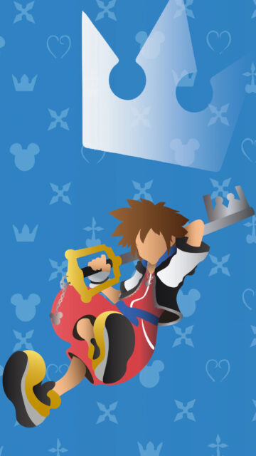 Sora Kingdom Hearts Minimalist Design Mobile Wallpaper