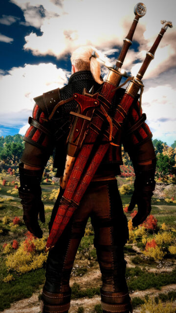 Geralt of Rivia Red Armor Witcher 3 Mobile Wallpaper
