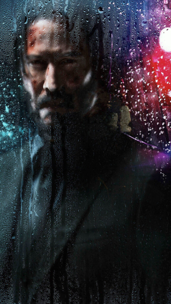 John Wick Rain Effect Portrait Mobile Wallpaper