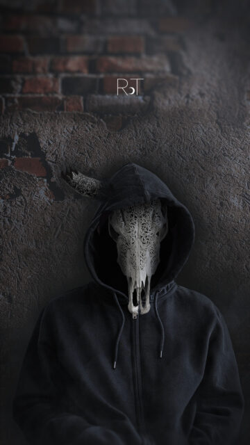 Dark Hooded Skull Fantasy Mobile Wallpaper