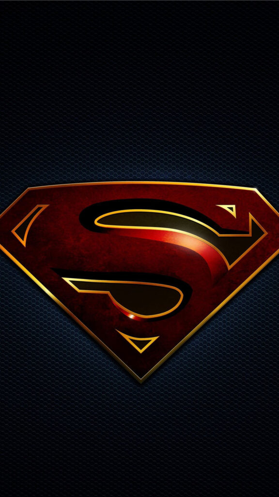 Iconic Superman Logo Dark Textured Mobile Wallpaper