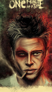 Tyler Durden Grunge Illustration Mobile Wallpaper