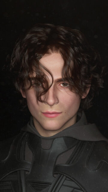 Close-up Portrait of a Young Man in Sci-Fi Armor Mobile Wallpaper