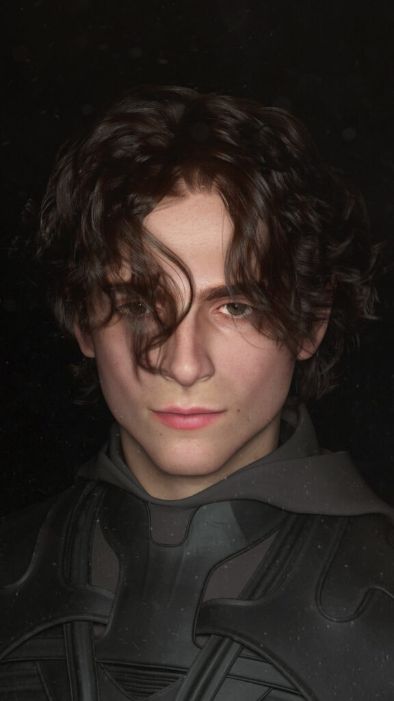 Close-up Portrait of a Young Man in Sci-Fi Armor Mobile Wallpaper