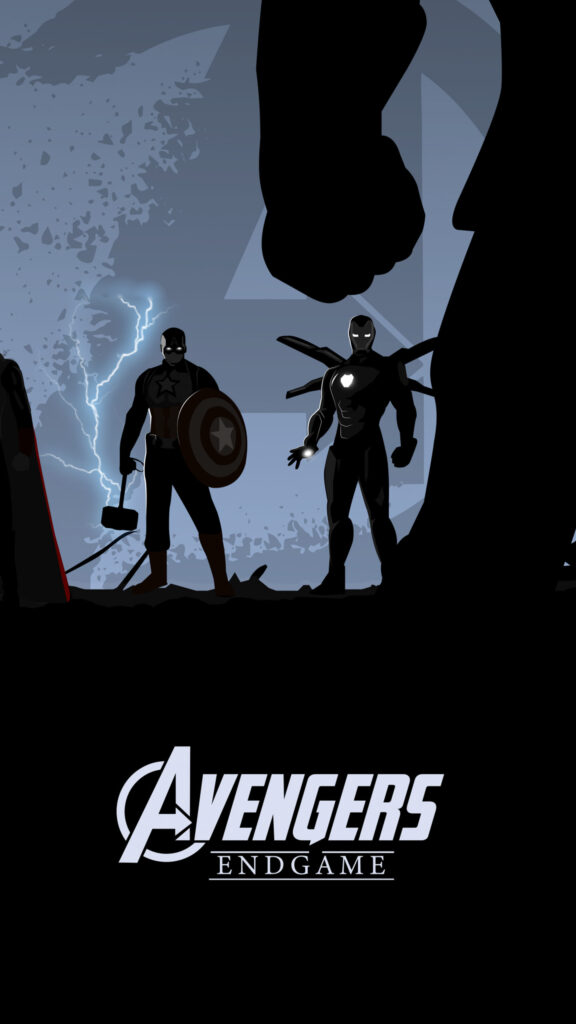 Minimalist Marvel Avengers Endgame Silhouette Mobile Wallpaper
