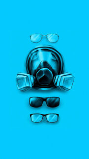 Abstract Gas Mask Minimalist Composition Mobile Wallpaper