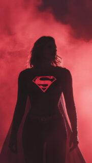 Superwoman Silhouette Red Mist Aesthetic Mobile Wallpaper