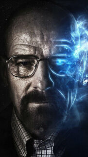Walter White Blue Energy Effect Digital Art 4K Mobile Wallpaper