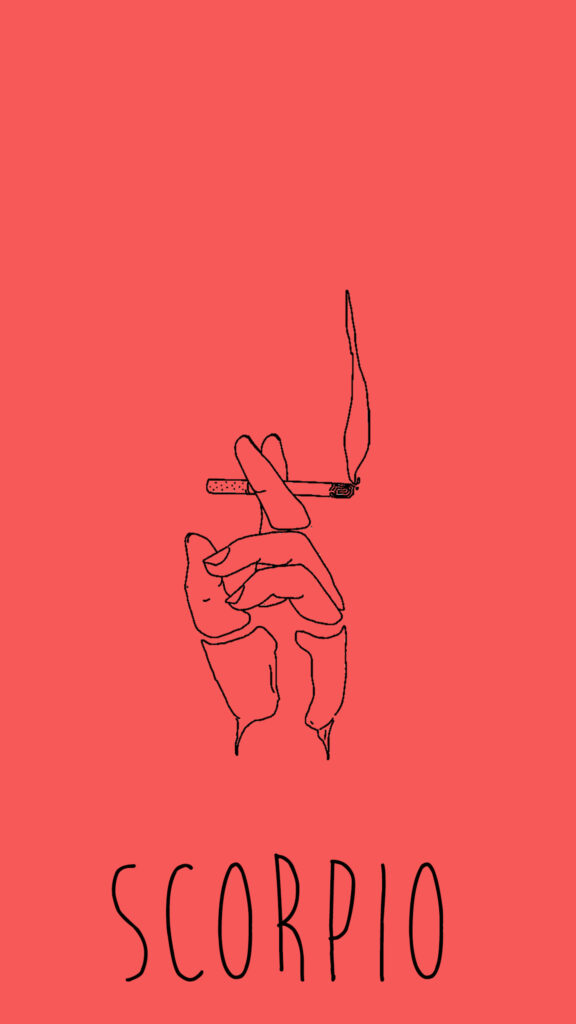 Minimalist Scorpio Aesthetic Zodiac Art for Phone Wallpaper