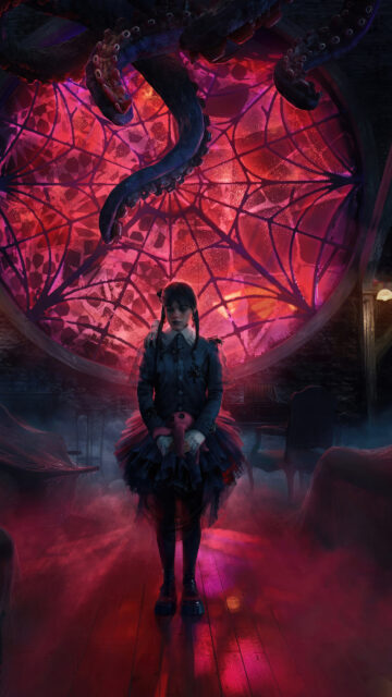 Wednesday Addams Horror Fantasy Dark Aesthetic Mobile Wallpaper
