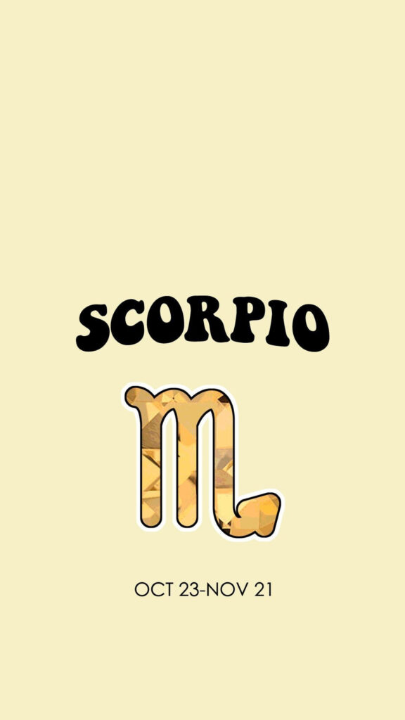 Minimalist Golden Scorpio Zodiac Sign Aesthetic Phone Wallpaper