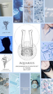 Aquarius Aesthetic Zodiac Constellation and Spiritual Vision Board Wallpaper