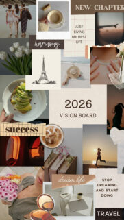 2026 Vision Board Aesthetic Collage for Successful Manifestation Wallpaper