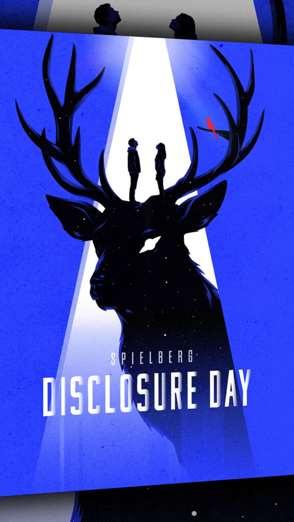 Minimalist Silhouette Deer and Figures Artistic Mobile Wallpaper