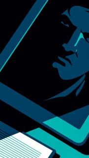 Minimalist Cyberpunk Hacker Portrait Mobile Wallpaper