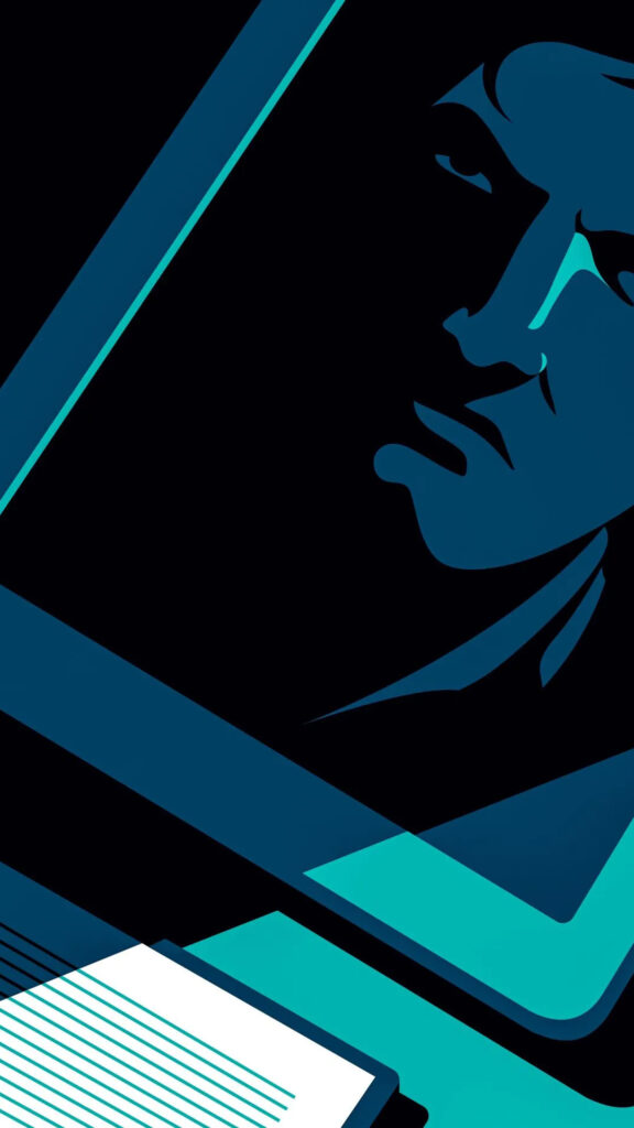 Minimalist Cyberpunk Hacker Portrait Mobile Wallpaper