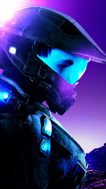 Master Chief Halo Spartan Profile View Mobile Wallpaper