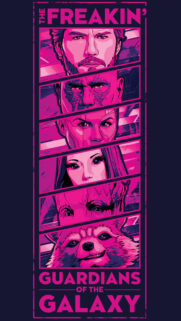 Guardians of the Galaxy Stylized Neon Portrait Mobile Wallpaper