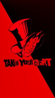 Persona 5 Joker’s Mask Minimalist Red and Black Mobile Wallpaper